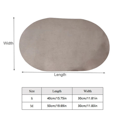 Tapis de Nourrissage Ovale Absorbant pour Chats & Chiens – Antidérapant, Séchage Rapide