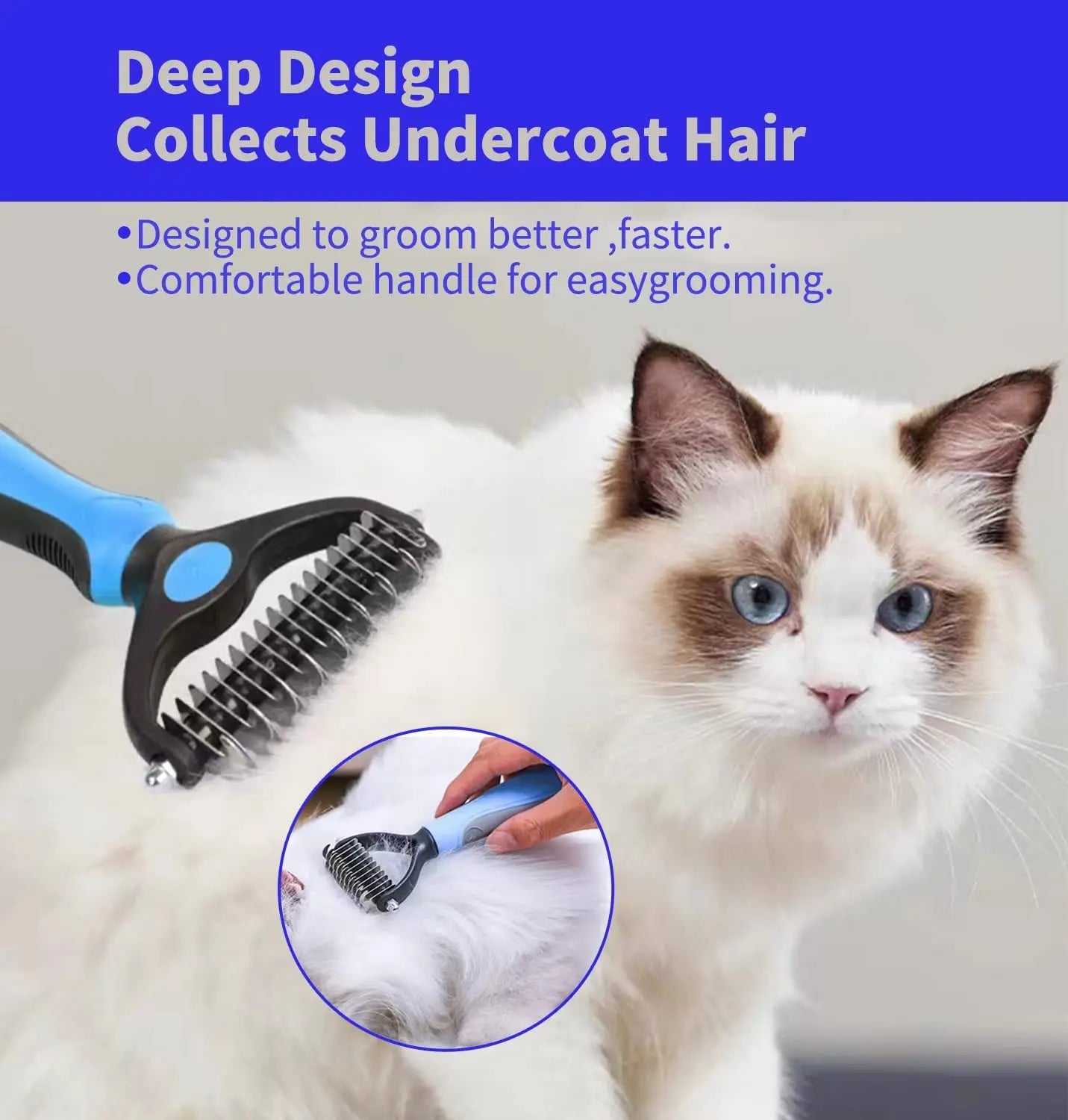 Professional Pet Deshedding Brush Dog Hair Remover Pet Fur Knot Cutter Puppy Cat Comb Brushes Dogs Grooming Shedding Supplies - FurissimoStore