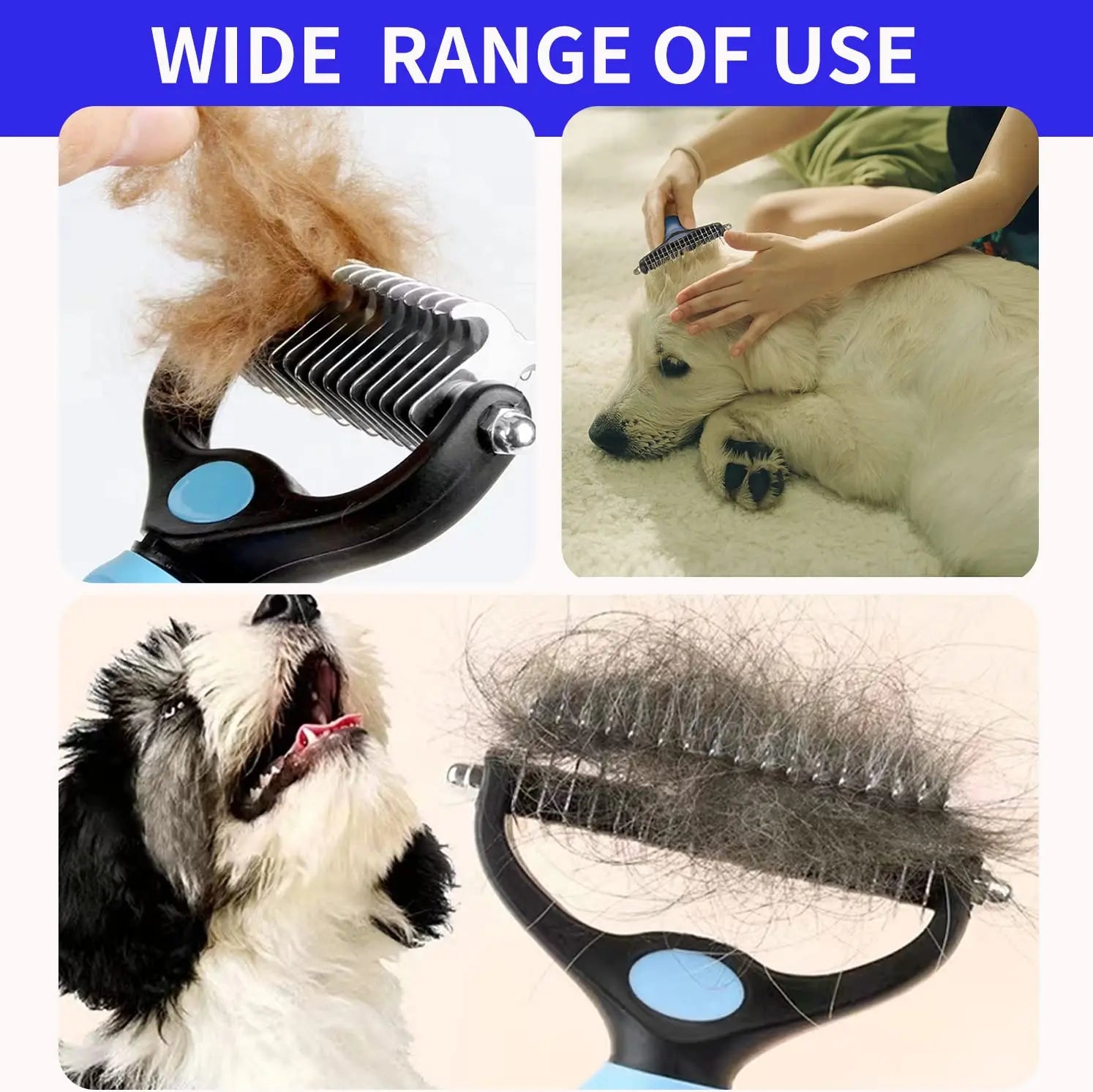 Professional Pet Deshedding Brush Dog Hair Remover Pet Fur Knot Cutter Puppy Cat Comb Brushes Dogs Grooming Shedding Supplies - FurissimoStore