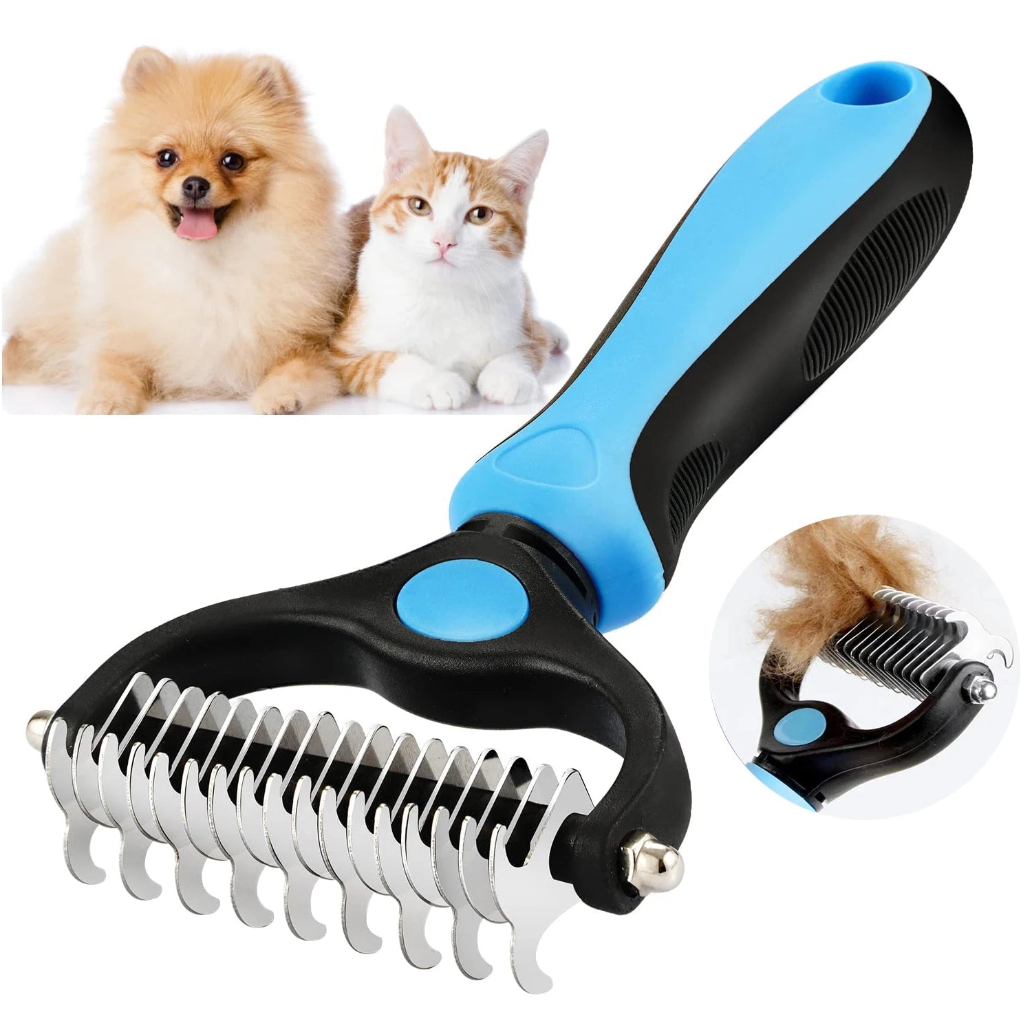 Professional Pet Deshedding Brush Dog Hair Remover Pet Fur Knot Cutter Puppy Cat Comb Brushes Dogs Grooming Shedding Supplies - FurissimoStore