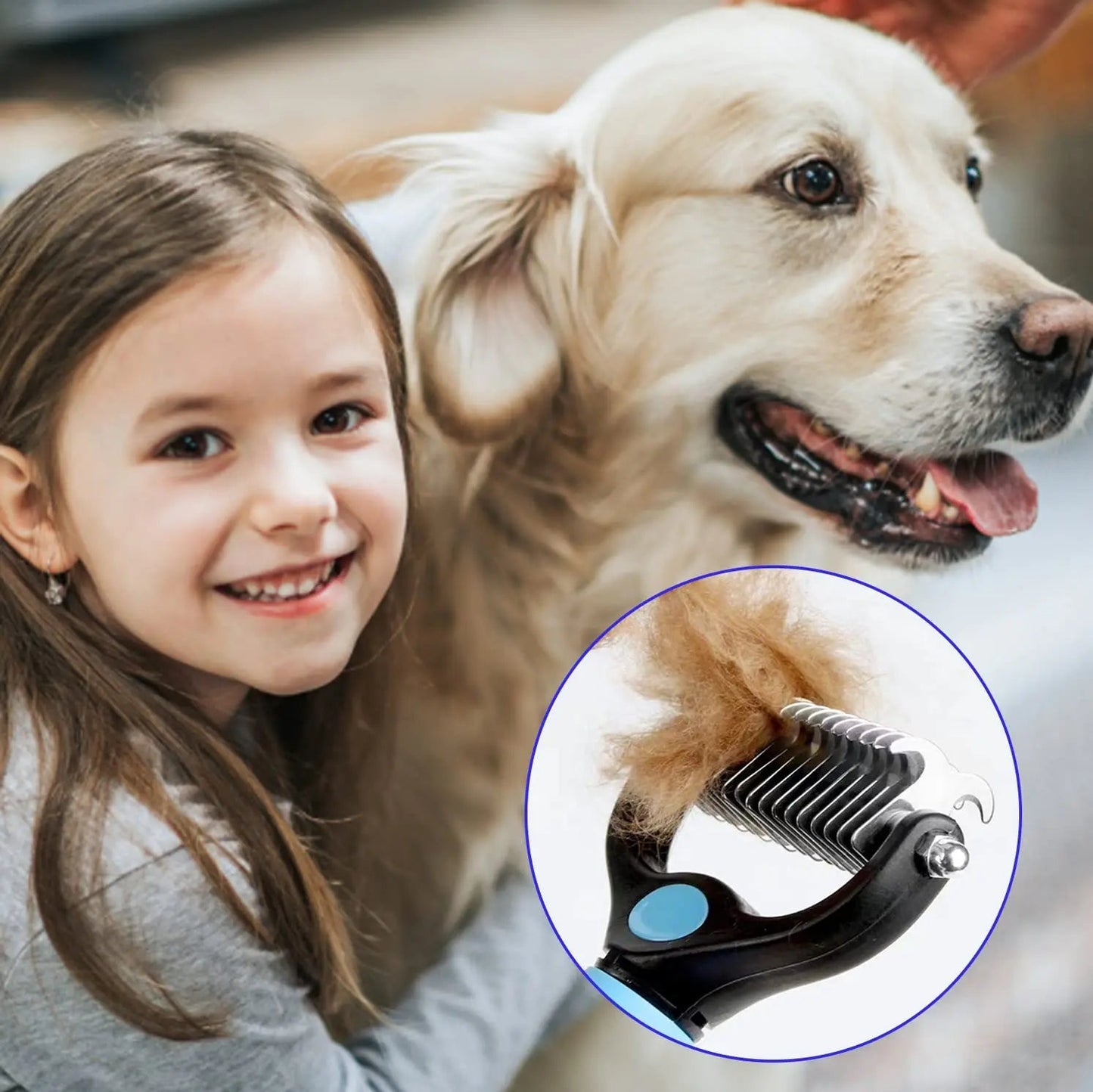 Professional Pet Deshedding Brush Dog Hair Remover Pet Fur Knot Cutter Puppy Cat Comb Brushes Dogs Grooming Shedding Supplies - FurissimoStore