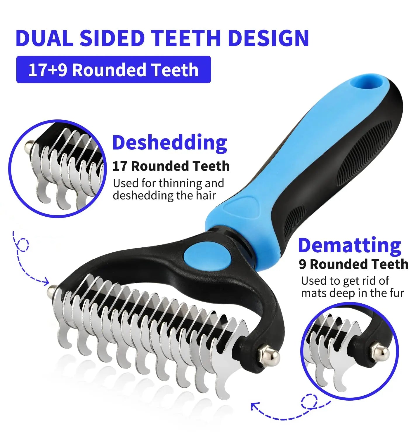 Professional Pet Deshedding Brush Dog Hair Remover Pet Fur Knot Cutter Puppy Cat Comb Brushes Dogs Grooming Shedding Supplies - FurissimoStore