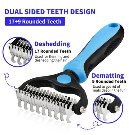 Professional Pet Deshedding Brush Dog Hair Remover Pet Fur Knot Cutter Puppy Cat Comb Brushes Dogs Grooming Shedding Supplies - FurissimoStore